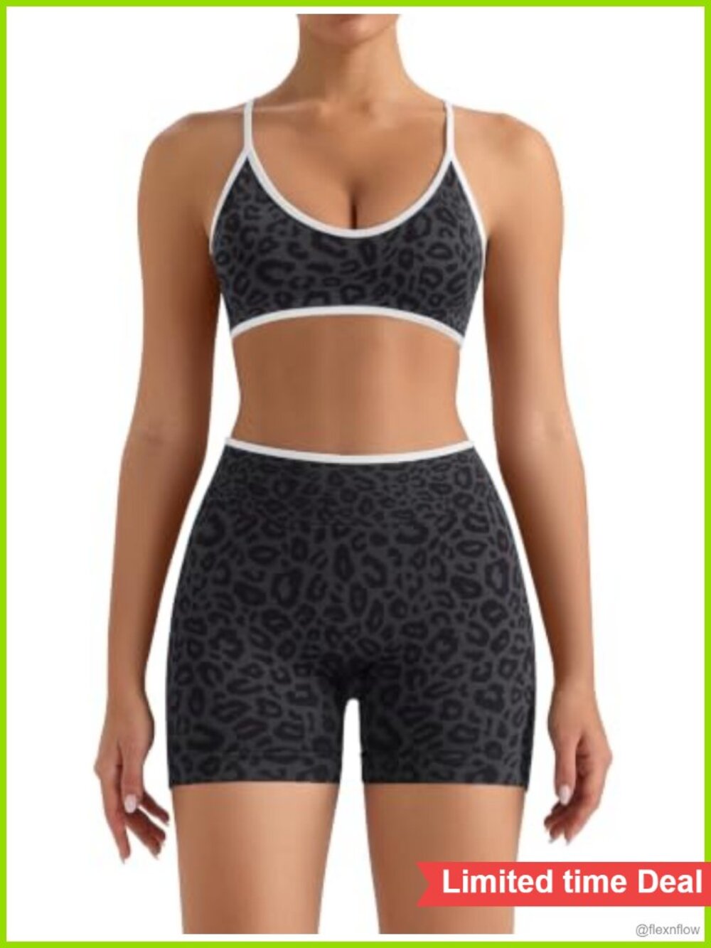 Women 2 Piece Workout Set Seamless Sports Bra & Scrunch Shorts